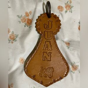 100% Leather name tag key chain (Juan)